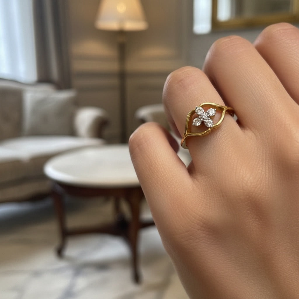 Rosette Diamond Ring